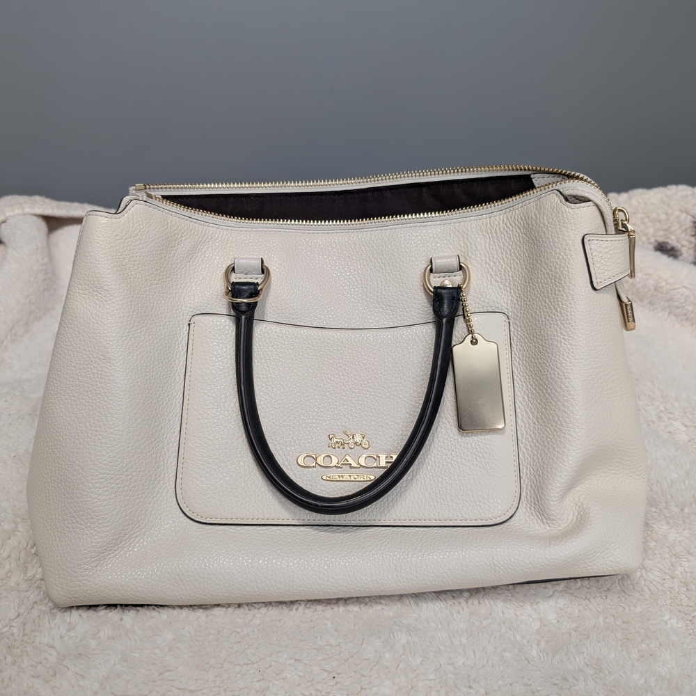 Coach Emma Satchel Bag Cream
